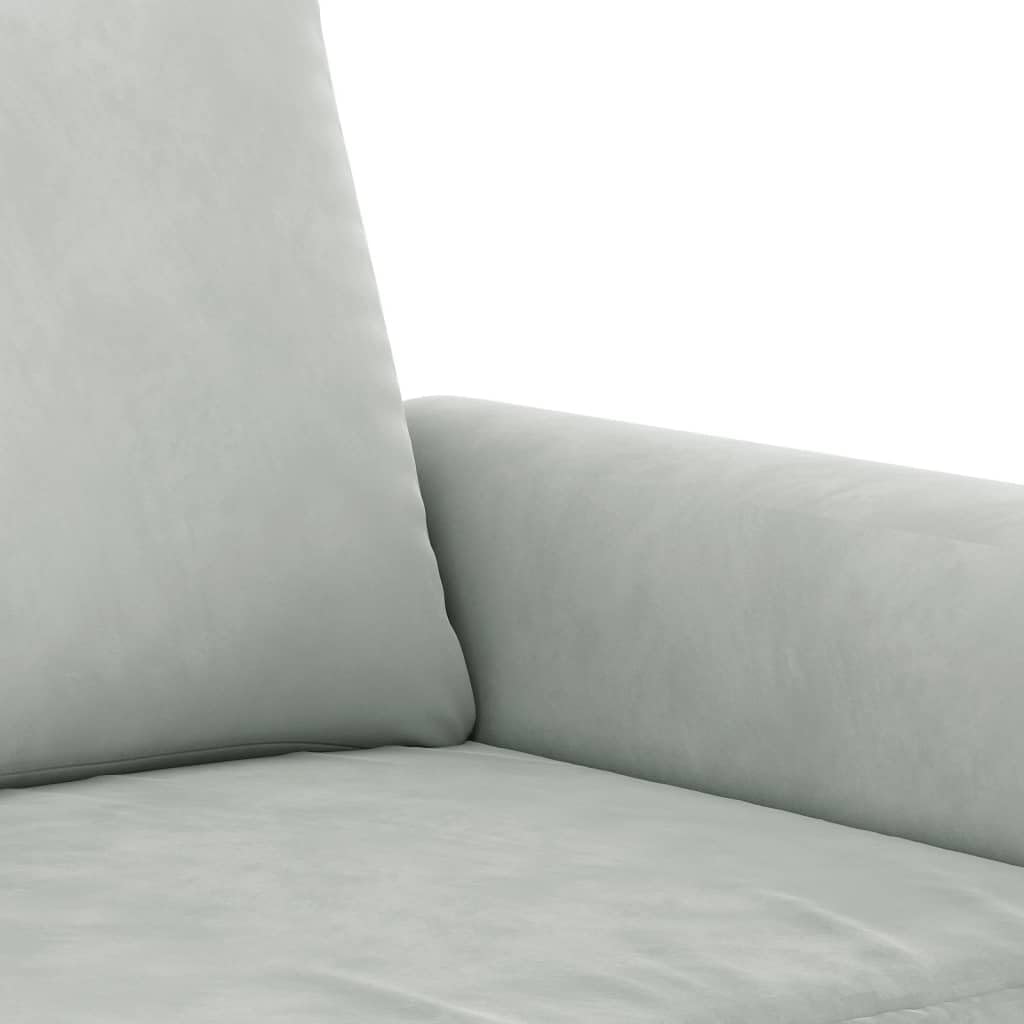 Light Gray Velvet 2 Piece Sofa Set Q6204
