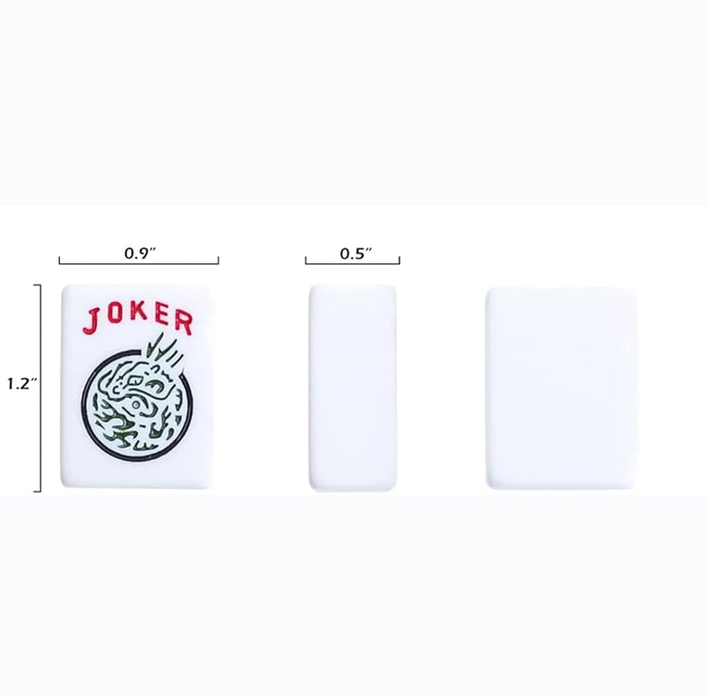 American Mahjong Game Set, 166 White Tiles, 4 Color Rack/Pushers, Black Carrying Bag V714069