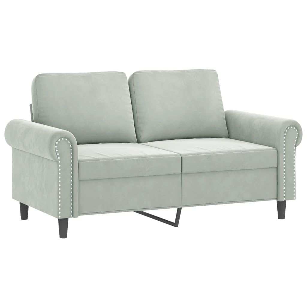 Light Gray Velvet 2 Piece Sofa Set Q6204