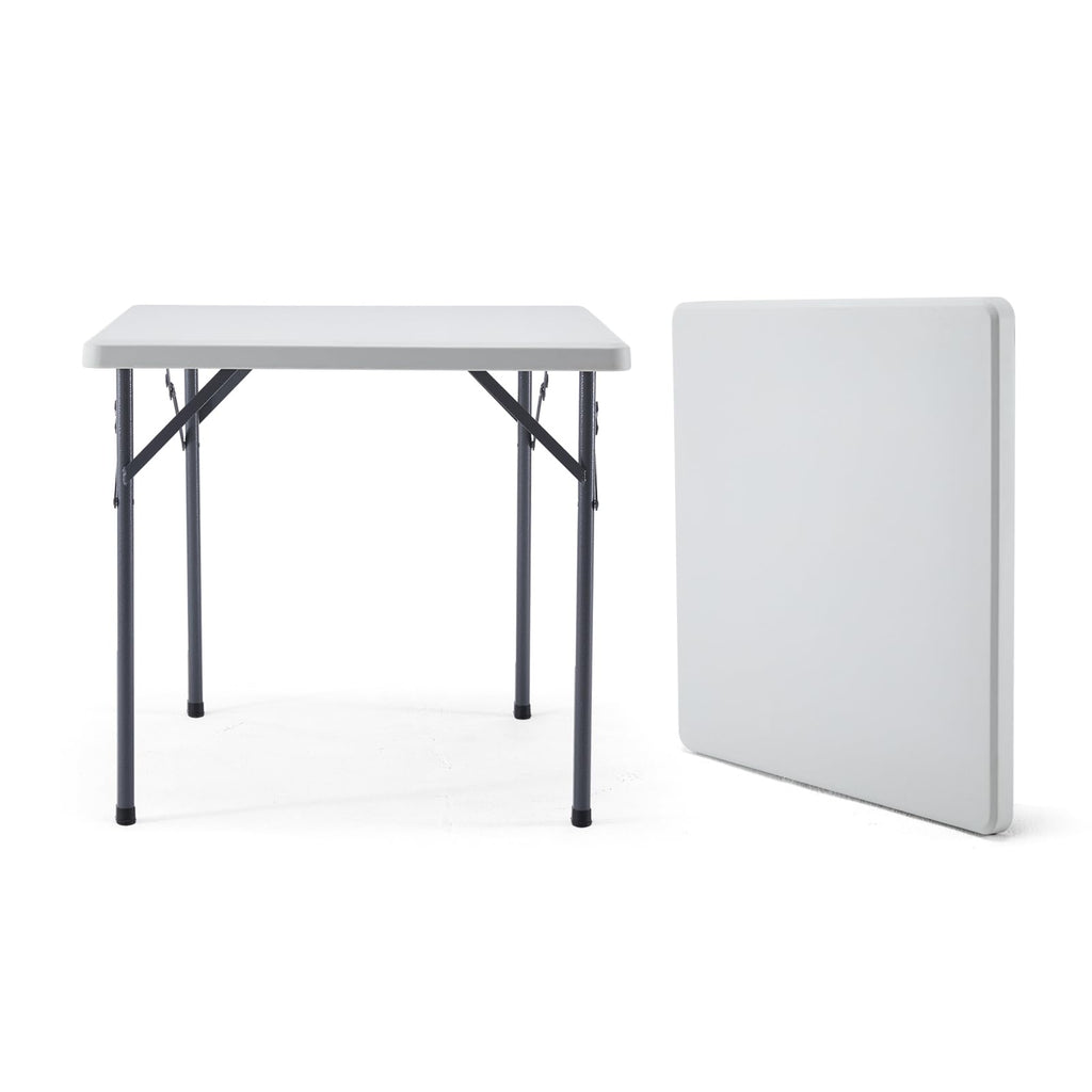 Square Folding Table 31.5"x31.5" Plastic Portable White T750425