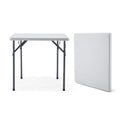 Square Folding Table 31.5"x31.5" Plastic Portable White T750425