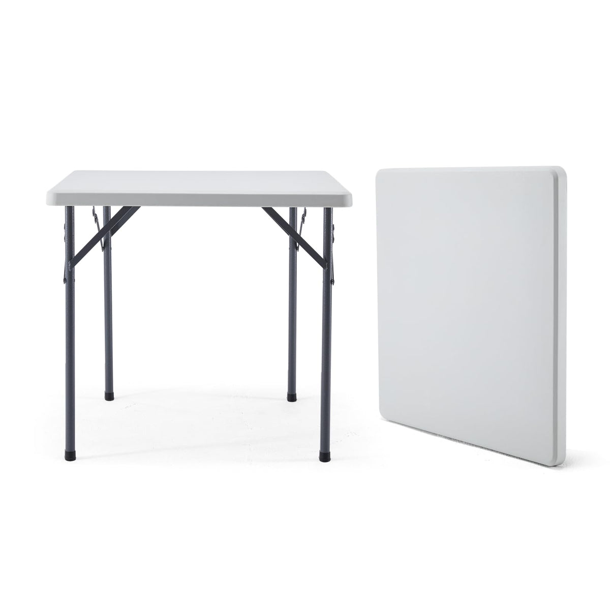 Square Folding Table 31.5"x31.5" Plastic Portable White T750425