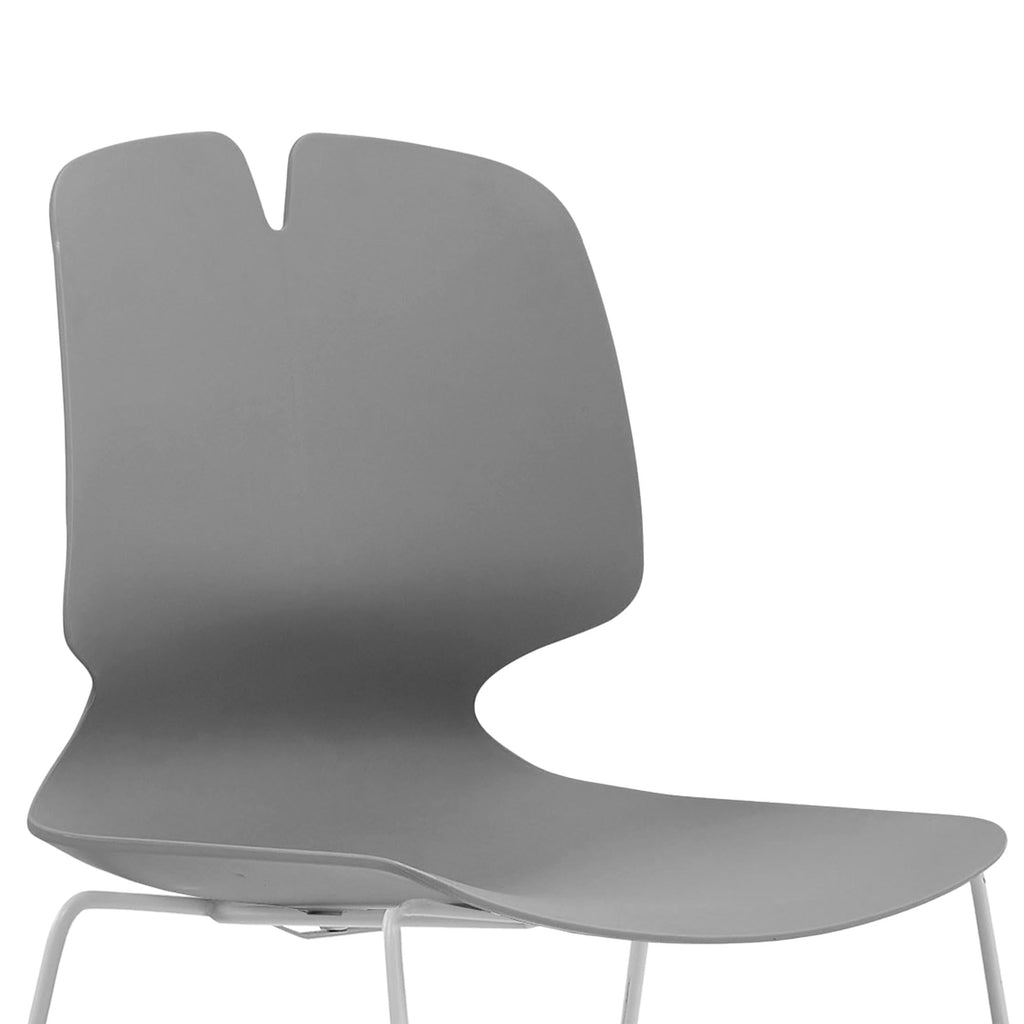 Grey Polypropylene Steel Office Chair Set of 4 Z201709