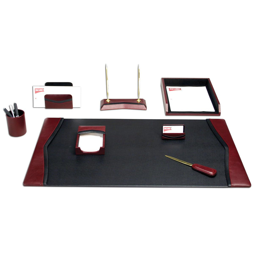 Burgundy Leather 8-Piece Desk Set Q26507