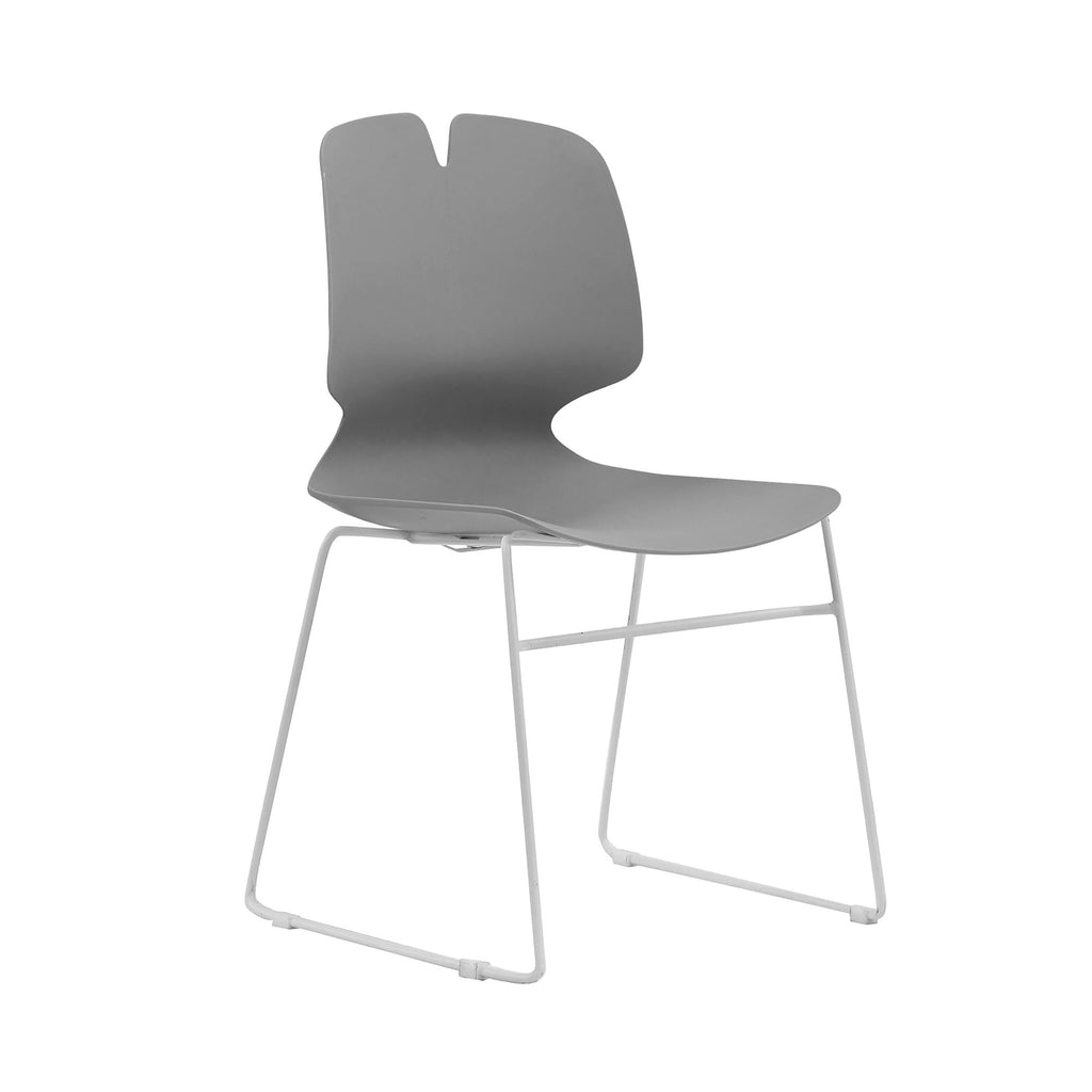Grey Polypropylene Steel Office Chair Set of 4 Z201709