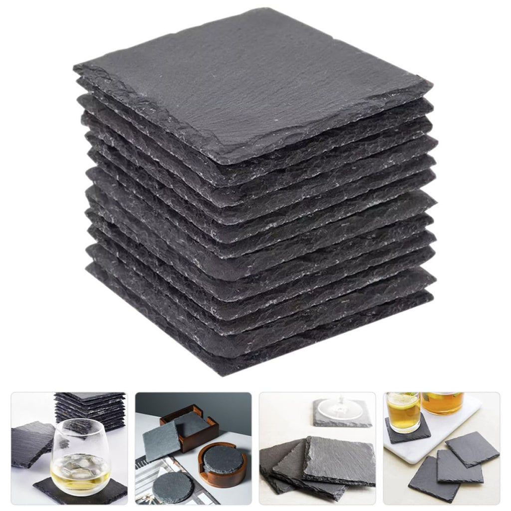Black Natural Stone Coasters Set Q9439
