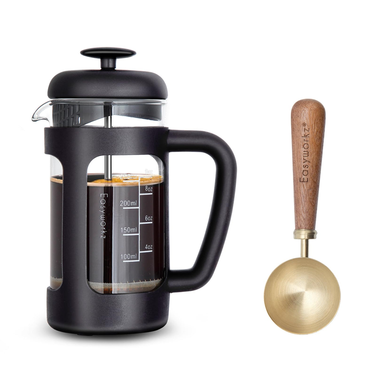 12 oz French Press Coffee Tea Maker with 10g Measuring Spoon G424116