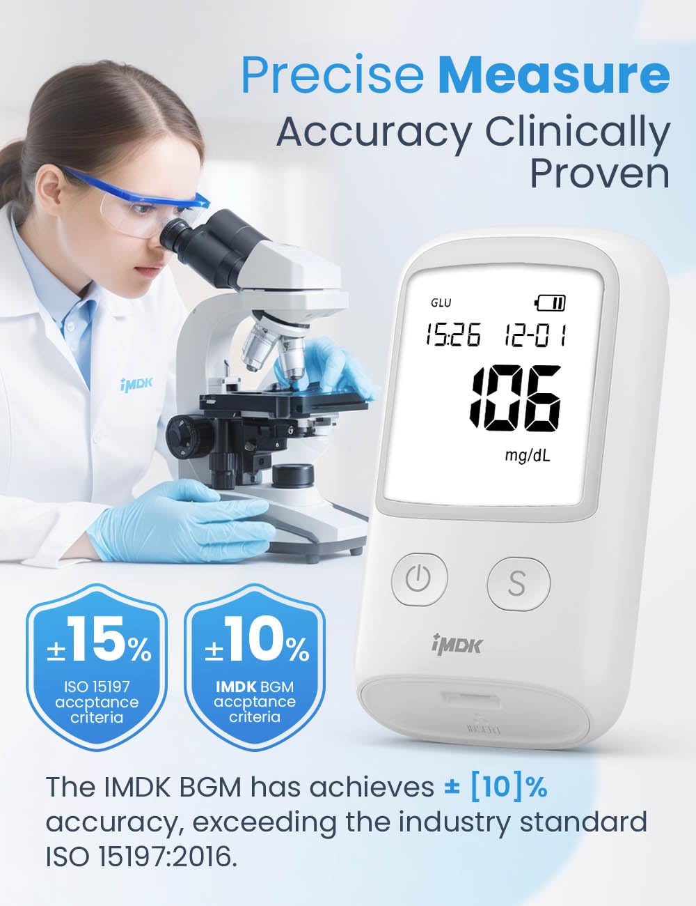 Blood Glucose Monitor Kit with 100 Strips and 100 Lancets C35865