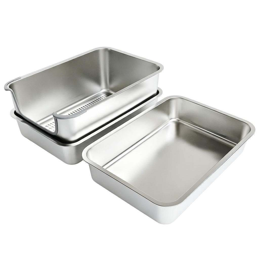 Stainless Steel Sifting Cat Litter Box U27042