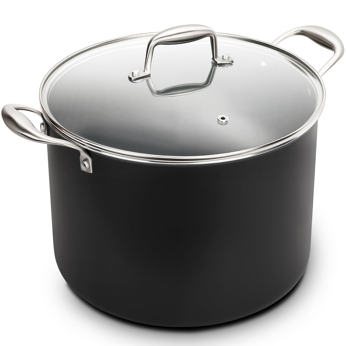 16QT Nonstick Ceramic Stock Pot with Tempered Glass Lid Y5118