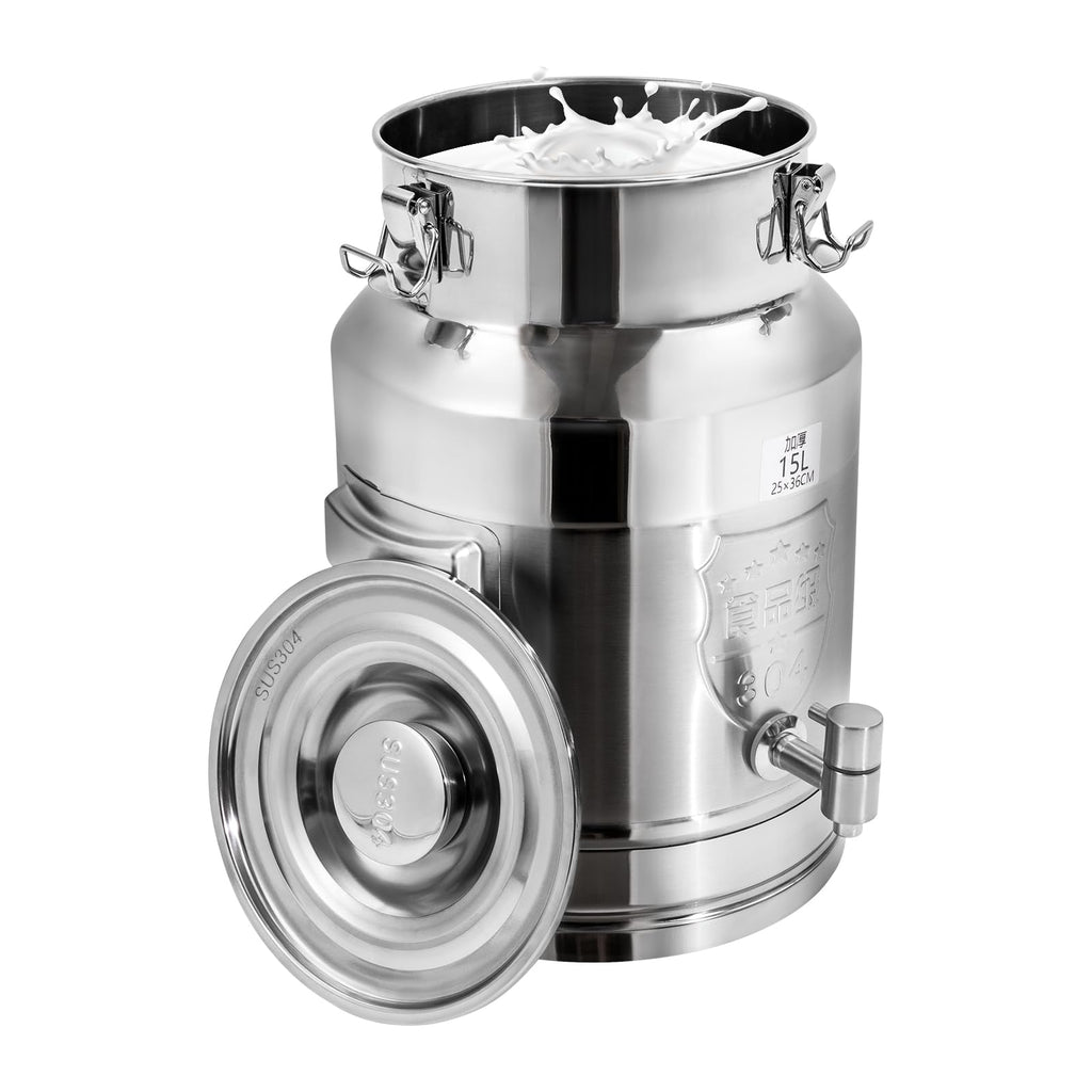 15L Stainless Steel Milk Can with Faucet F8204