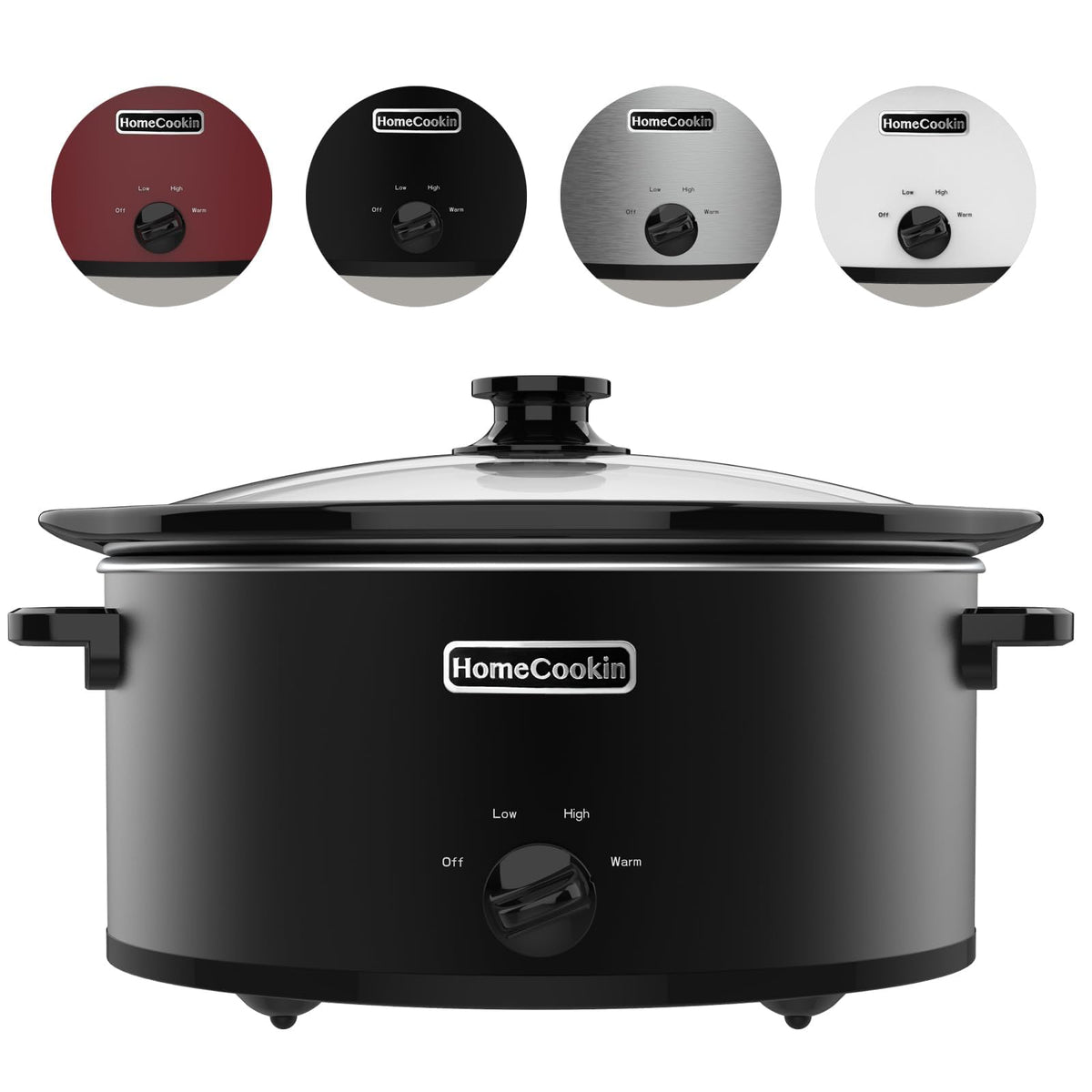 7 Quart Oval Manual Slow Cooker with 3 Cooking Settings X56614