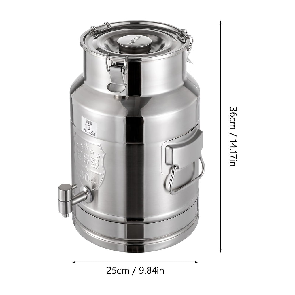 15L Stainless Steel Milk Can with Faucet F8204