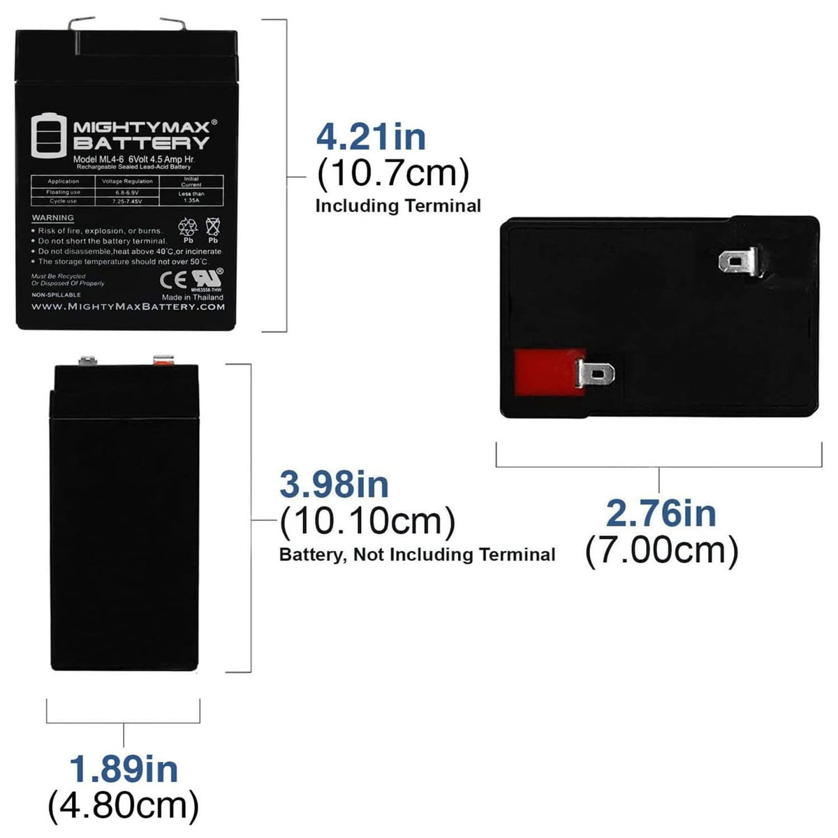 6V 4.5AH SLA Replacement Battery L332623