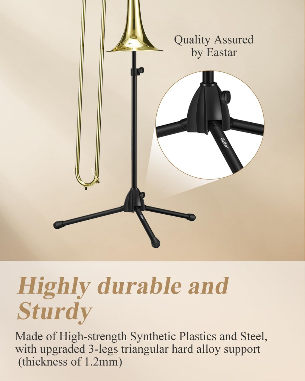 Adjustable Tenor Bass Trombone Stand with Bag Q8358