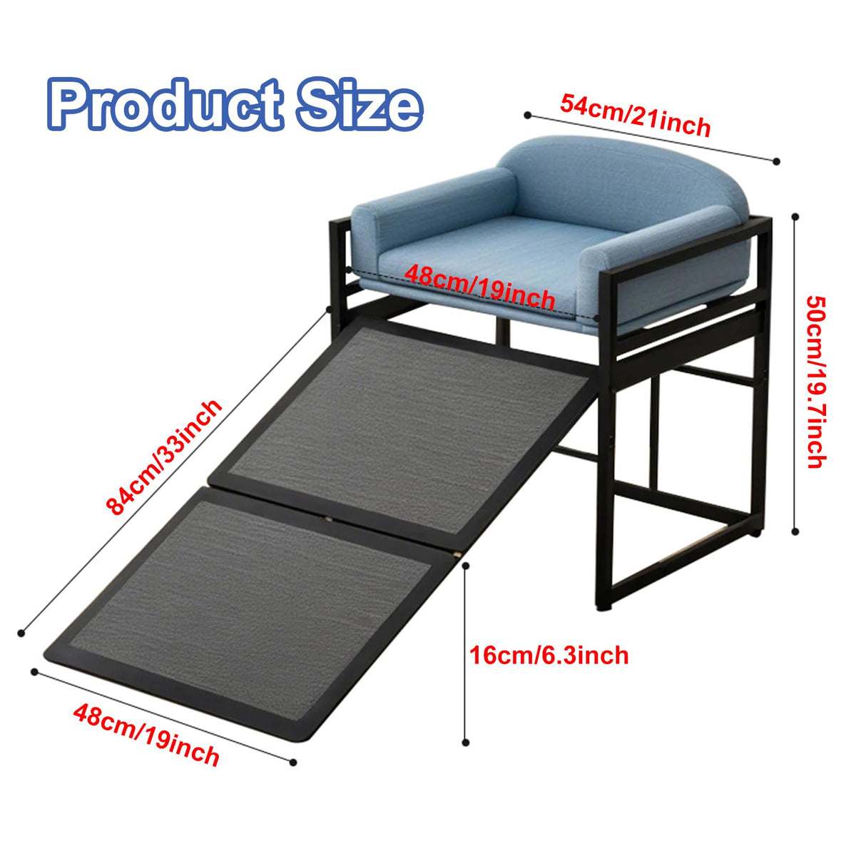 Extra Wide Non Slip Dog Stairs with Wheels C7262