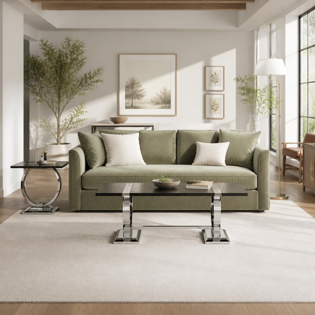 50" Black and Silver Coffee Table E1817