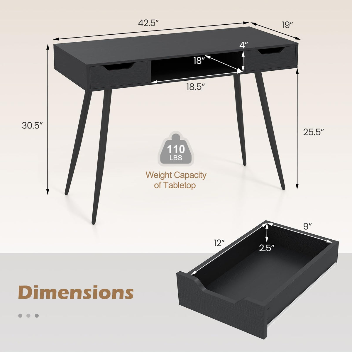 Mid Century Modern Computer Desk O864