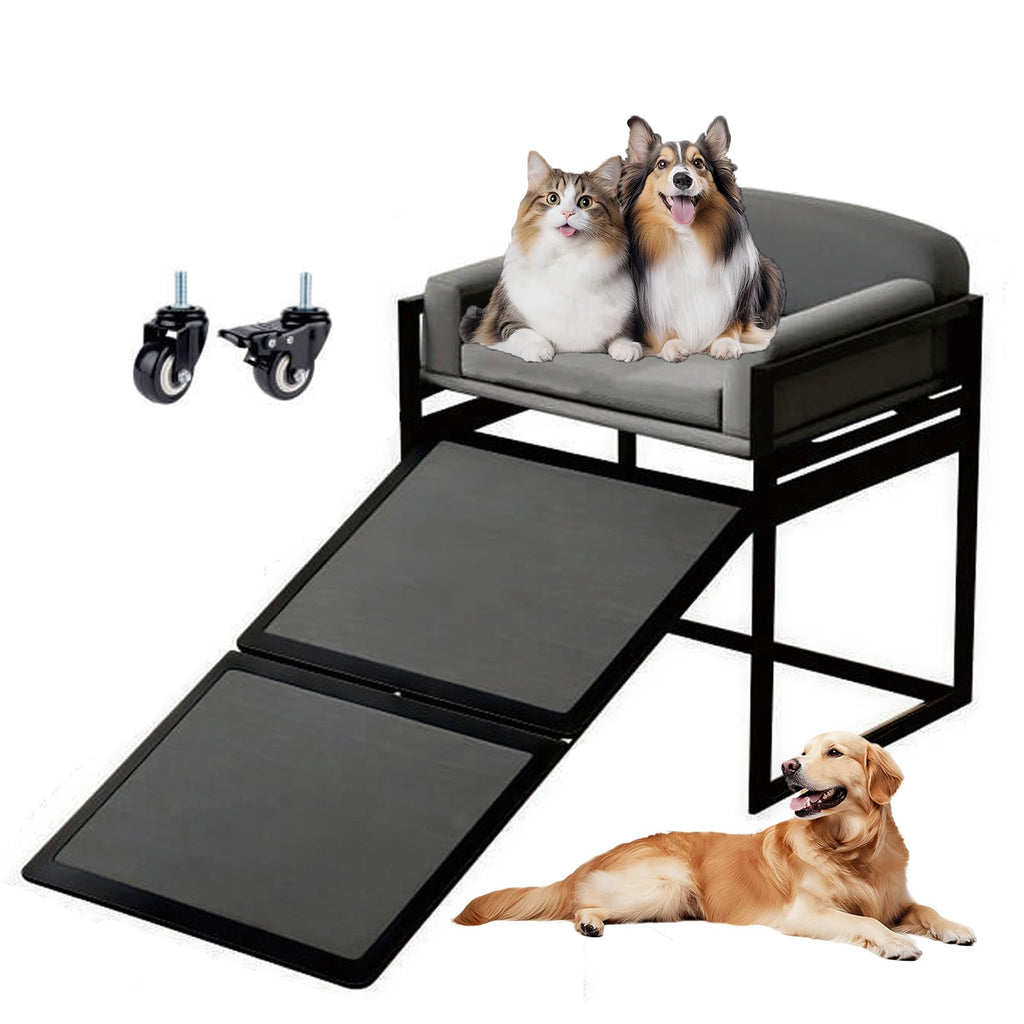 Extra Wide Non Slip Dog Stairs with Wheels C7262