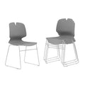 Grey Polypropylene Steel Office Chair Set of 4 Z201709