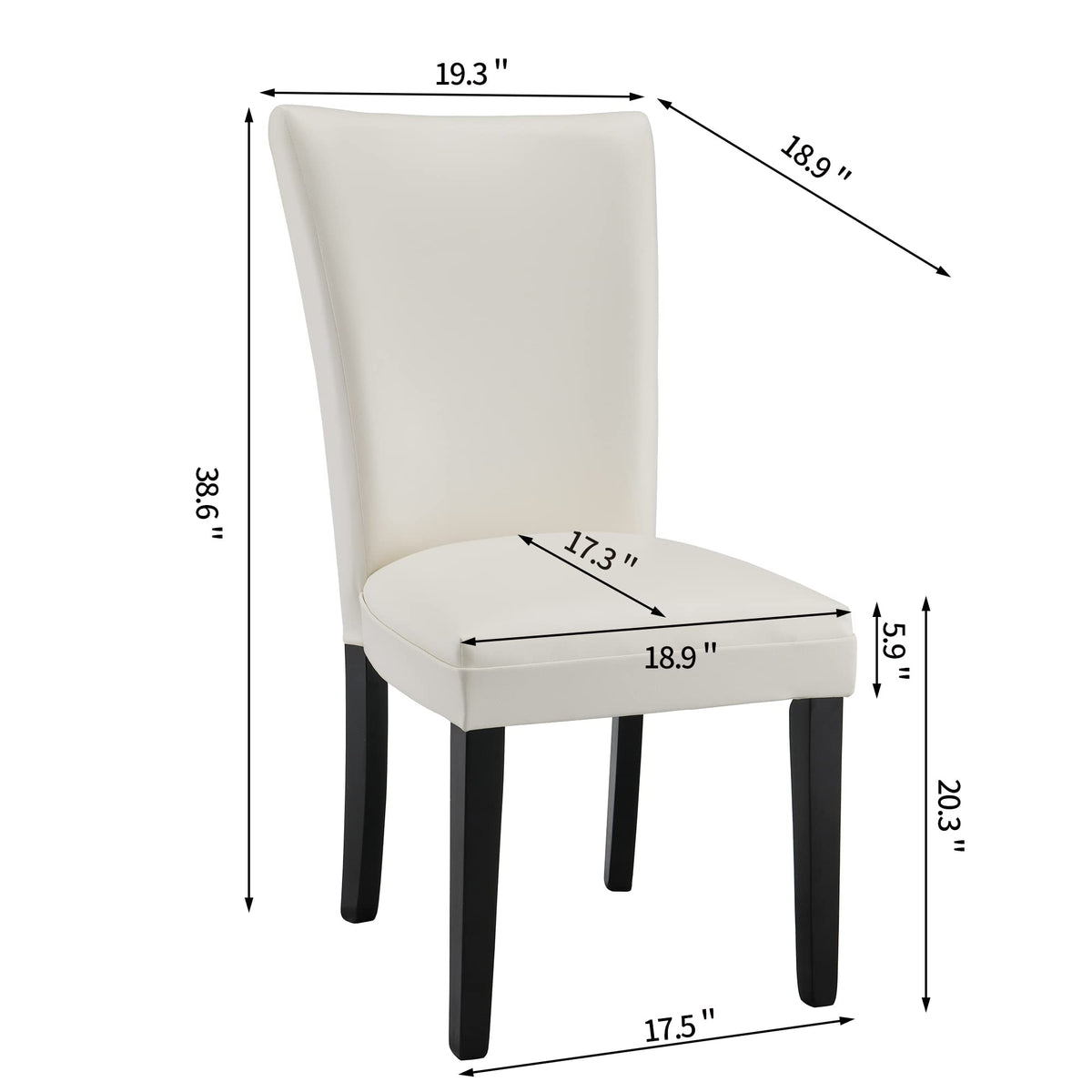 Faux Leather Upholstered Dining Chairs Set of 2 K271267