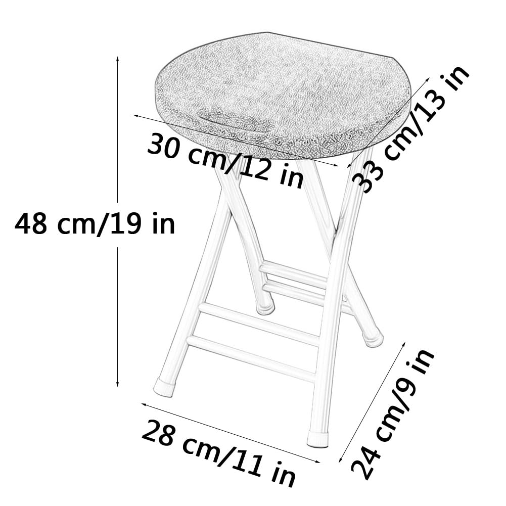 18 Inch Folding Stool with Handles, Plastic Seat, Metal Frame, 110 lbs Capacity G781176