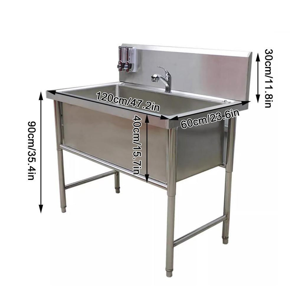 Stainless Steel Dog Grooming Tub with Stairs and Faucet K331094