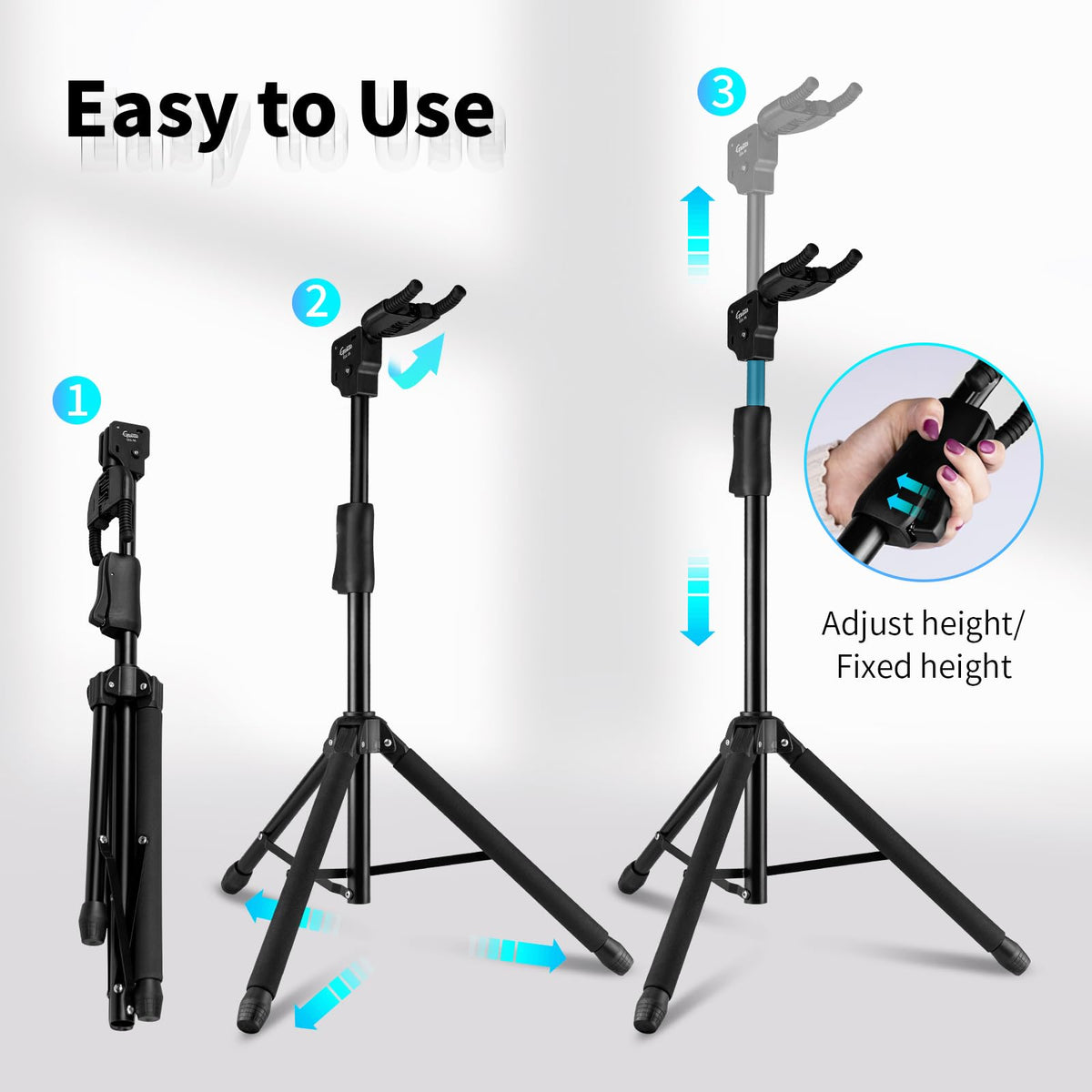 Heavy Duty Adjustable Foldable Guitar Stand H3917