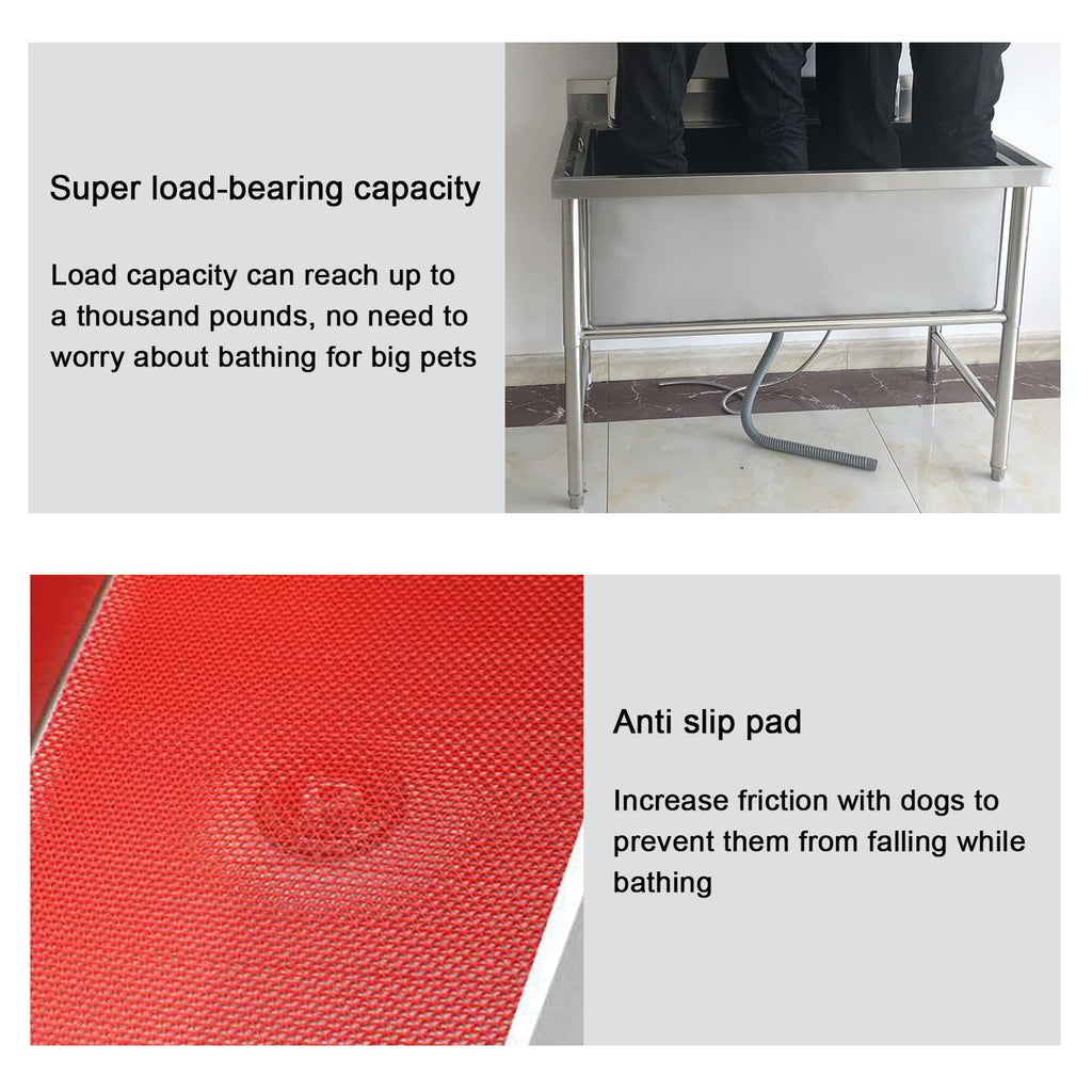 Stainless Steel Dog Grooming Tub with Stairs and Faucet K331094