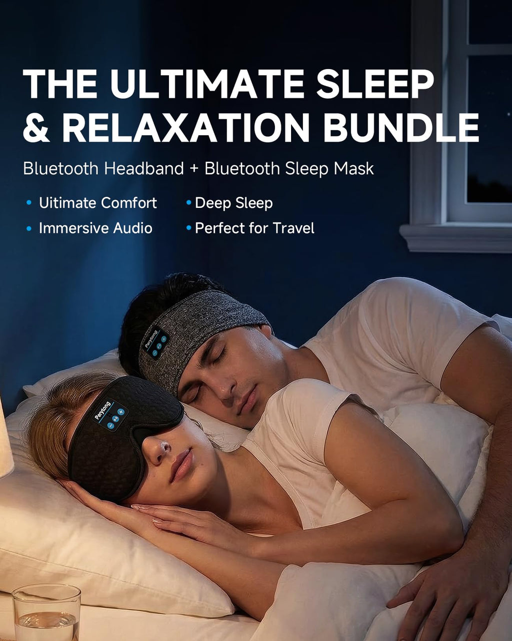 2-Pack Bluetooth Sleep Mask with Headphones U441172