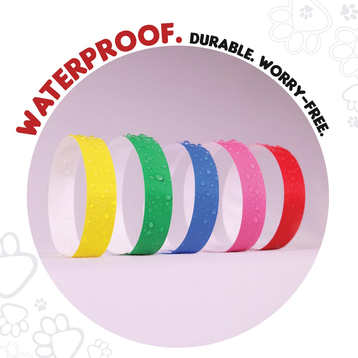 10 Inch 500 Count Waterproof Writable Pet ID Collars W377