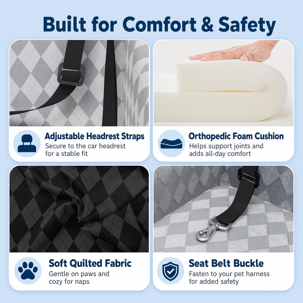 Medium & Large Dog Car Seat with Memory Foam Cushion N444420