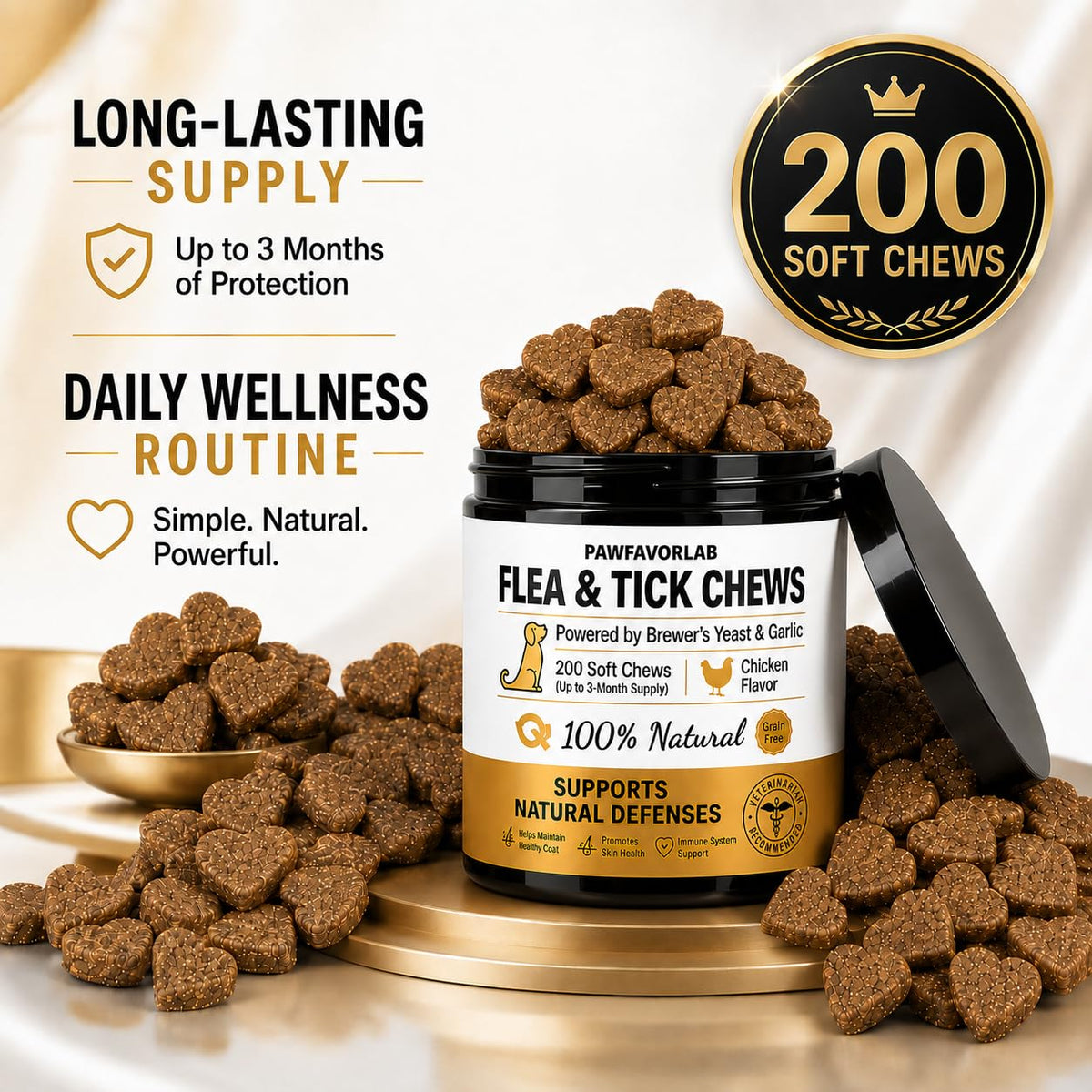 Chicken Flavor Soft Chews for Dogs - 200 Count B563446