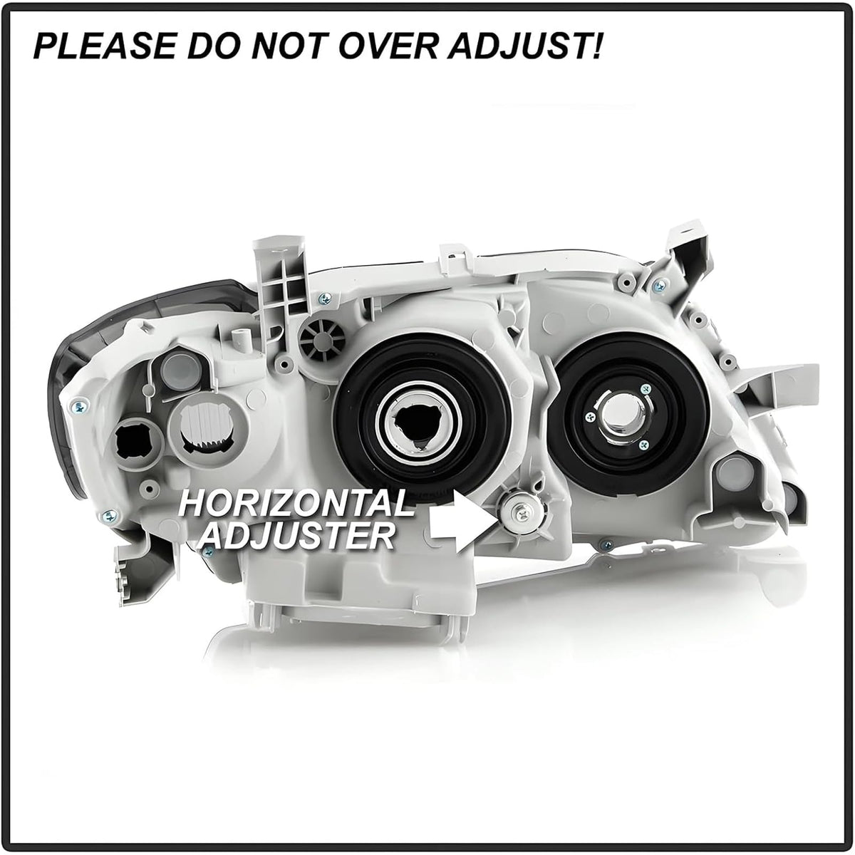 Headlights Assembly Pair Chrome Housing Amber Reflector L209915