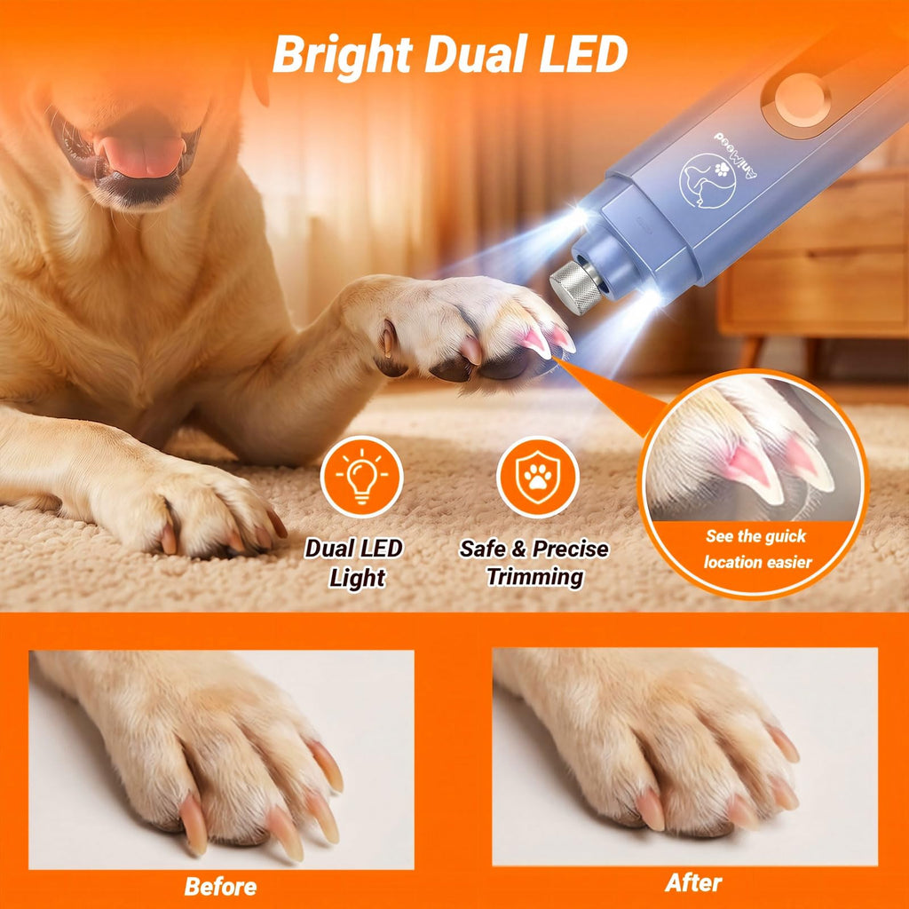 5-Speed Ultra Quiet Dog Nail Grinder with LED Light U3239