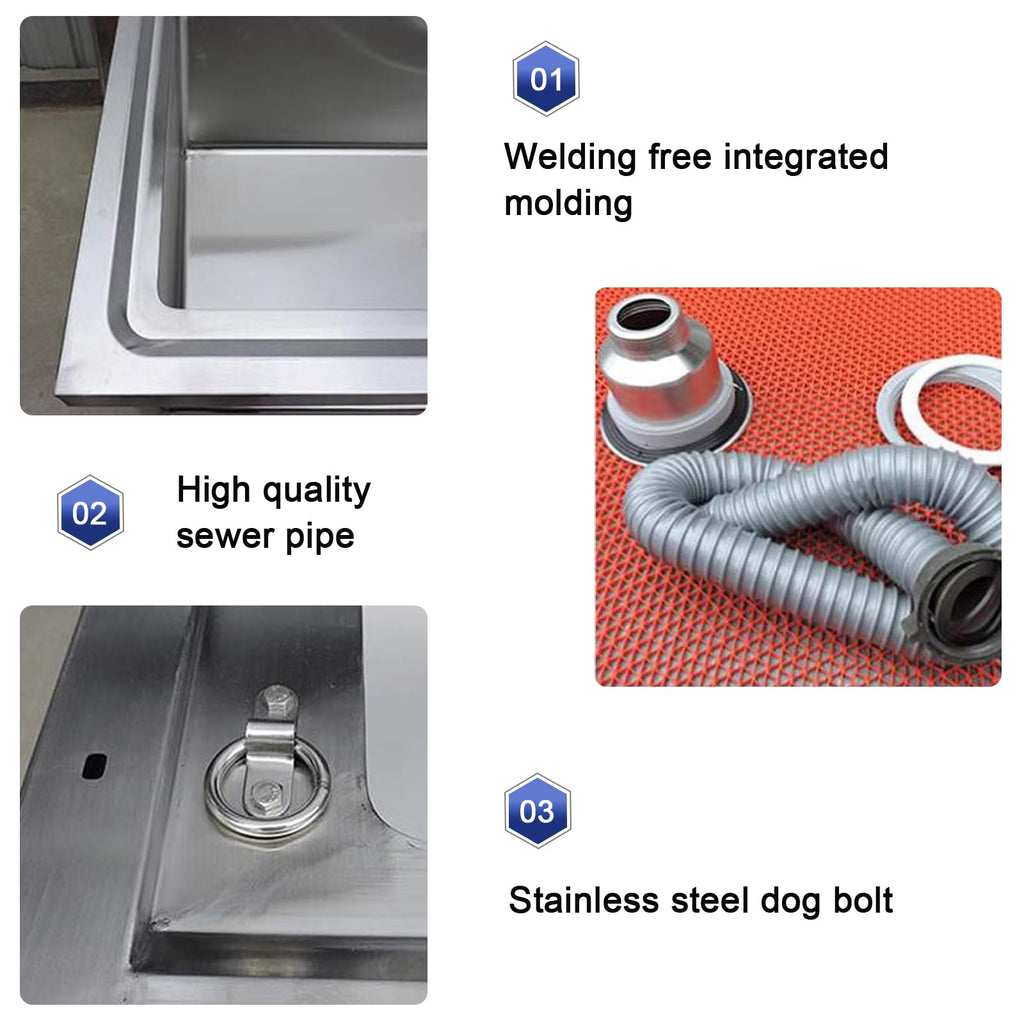 Stainless Steel Dog Grooming Tub with Stairs and Faucet K331094