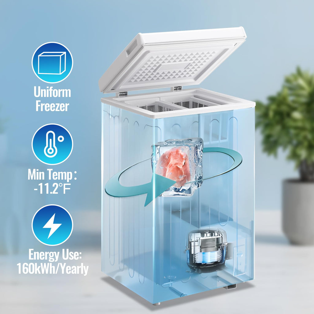 2.2 Cu. Ft. White Chest Freezer with Removable Basket B581