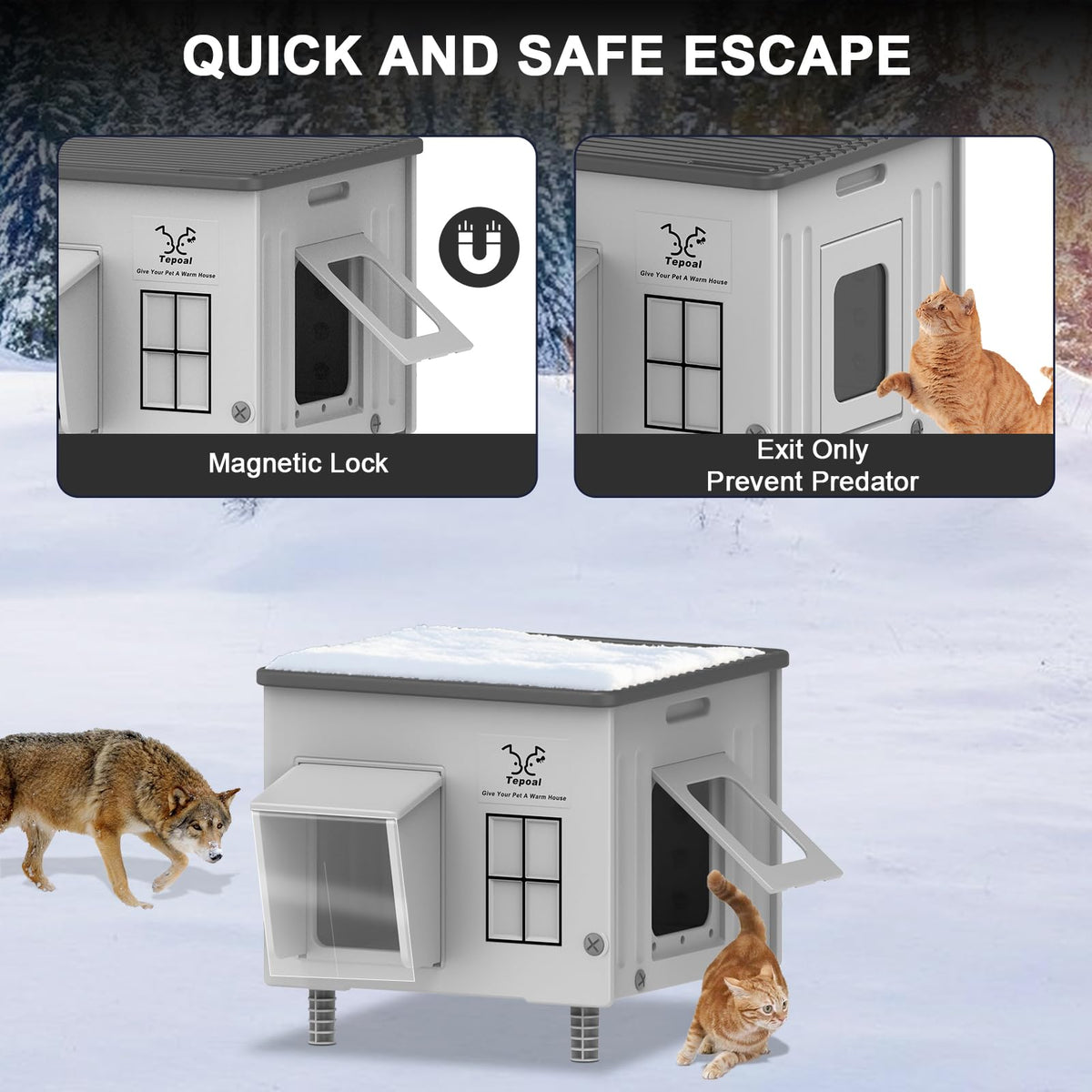 Heated Insulated Cat House X591069
