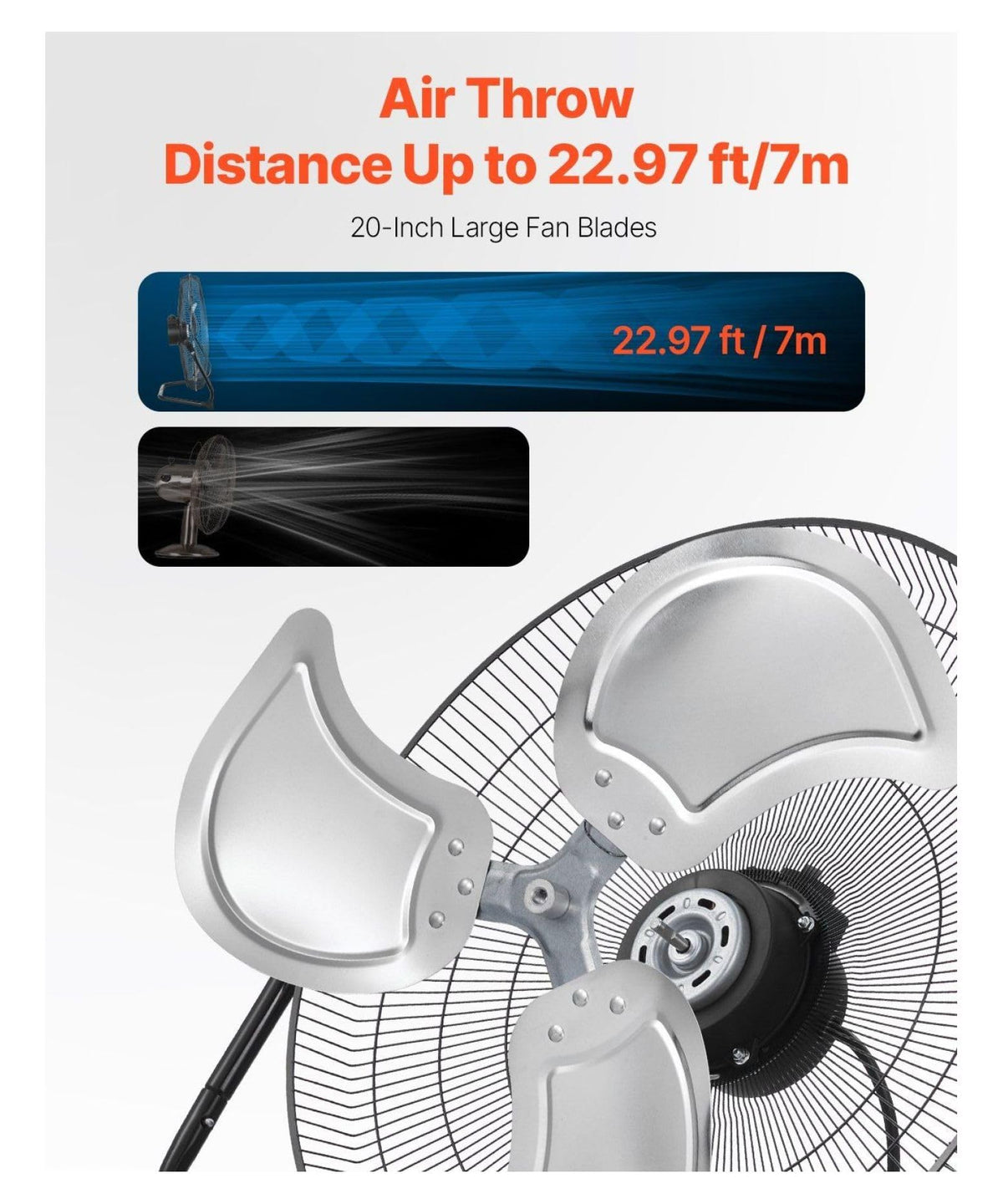 20 Inch 3 Speed Metal Floor Fans 2-Pack T523