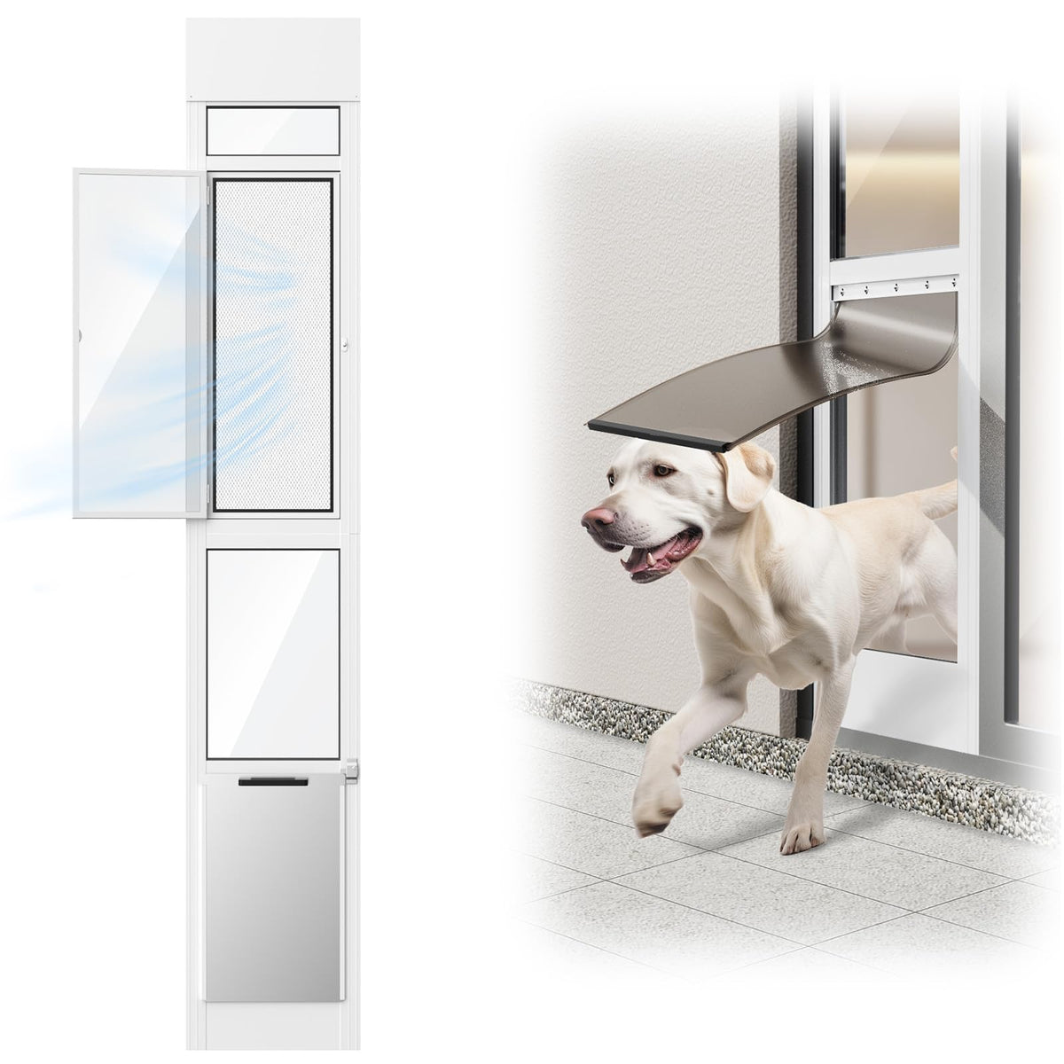 Adjustable Height Sliding Glass Door Dog Door F320771