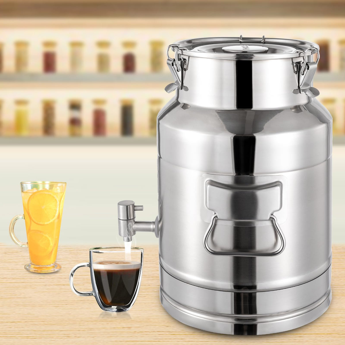 15L Stainless Steel Milk Can with Faucet F8204