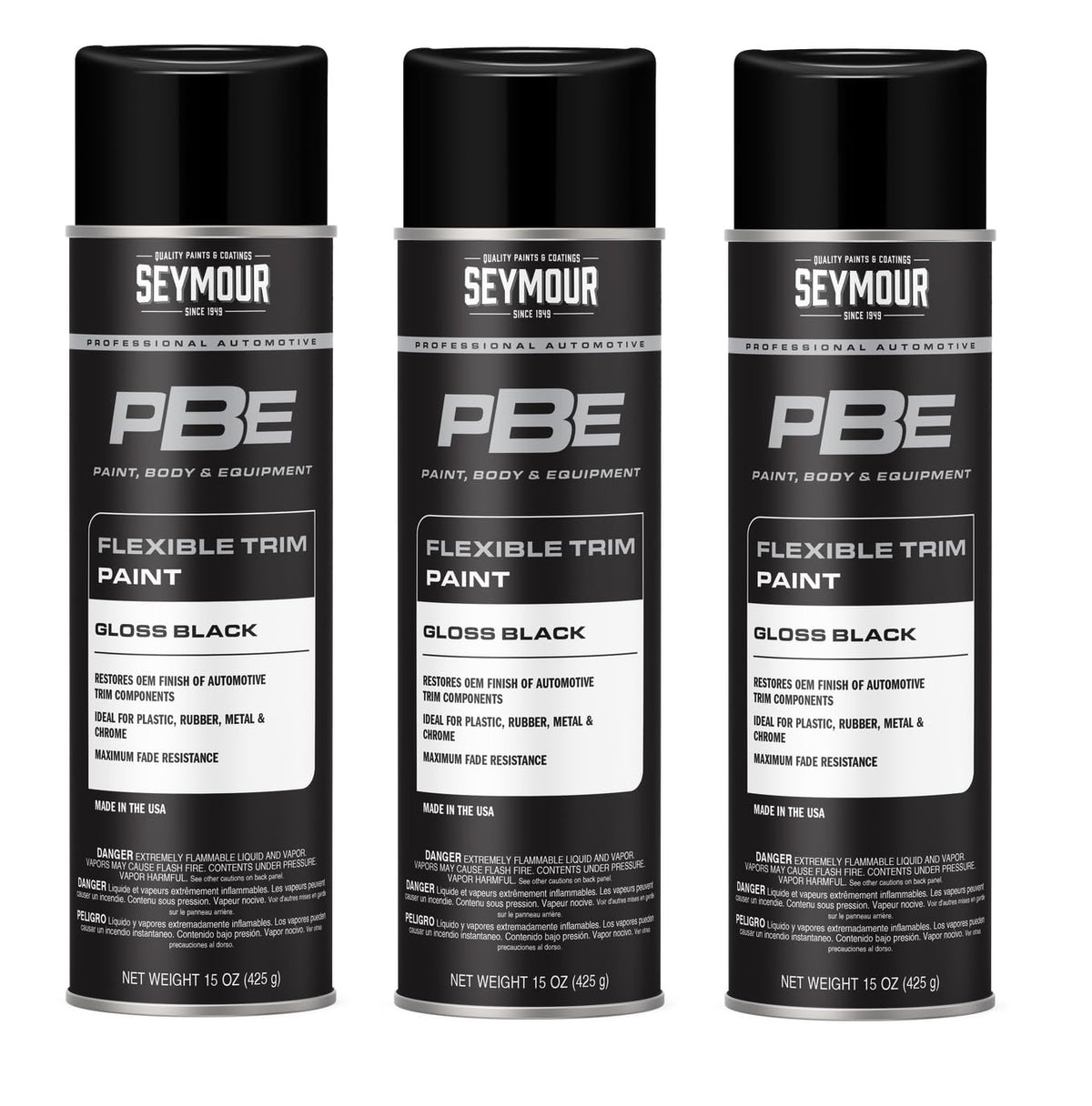 Gloss Black Trim Spray Paint 15 oz 3-Pack D7062