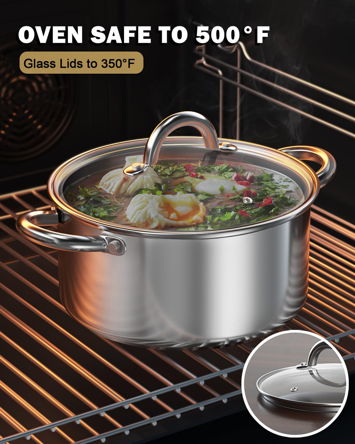8 Quart Stainless Steel Stock Pot with Lid H457742