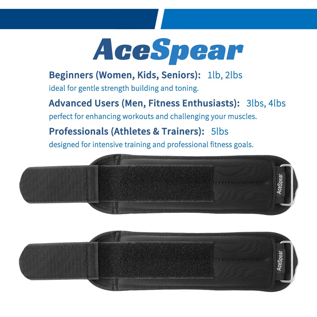 Ankle Weights Sets 1lb 2lb 3lb 4lb 5lb U46955