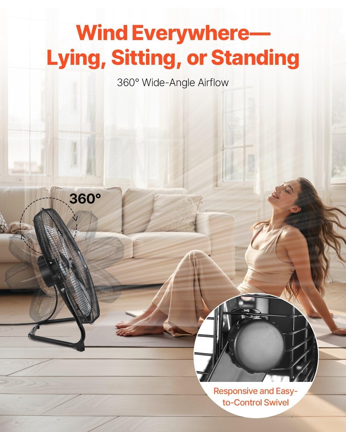 20 Inch 3 Speed Metal Floor Fans 2-Pack T523