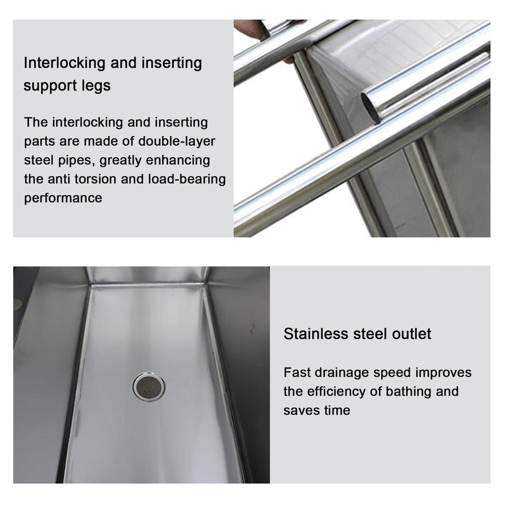Stainless Steel Dog Grooming Tub with Stairs and Faucet K331094
