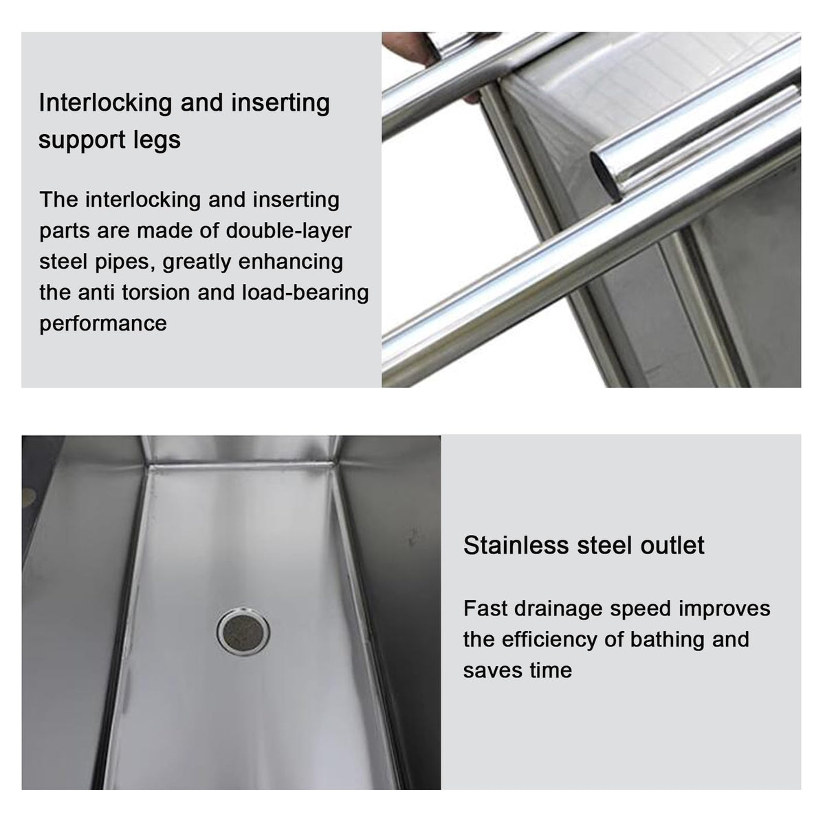Stainless Steel Dog Grooming Tub with Stairs and Faucet K331094