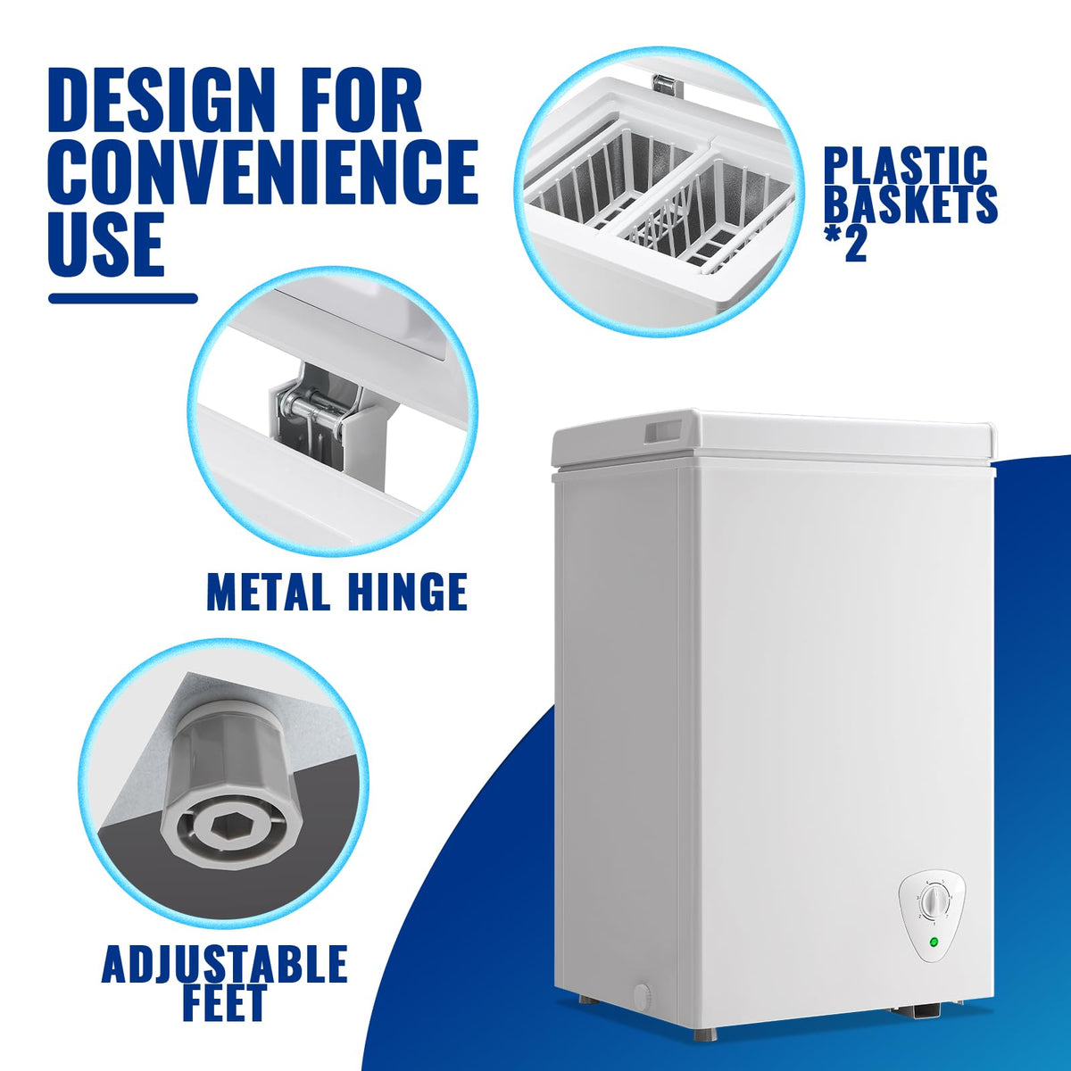 2.2 Cu. Ft. White Chest Freezer with Removable Basket B581