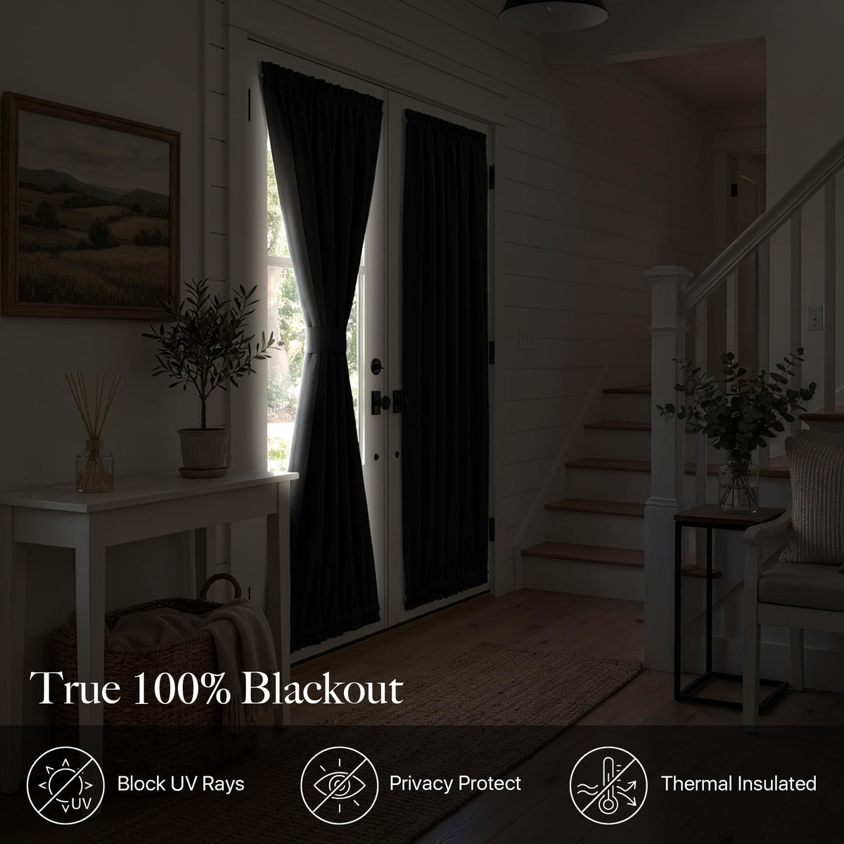 100% Blackout French Door Curtain R972986