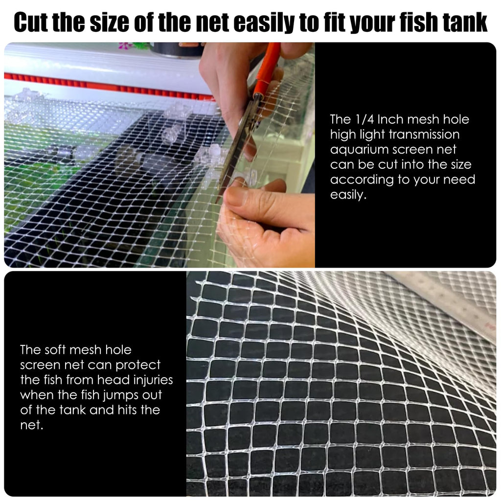 Transparent Mesh Aquarium Lid Cover 5.12 Feet X 3.37 Feet W672